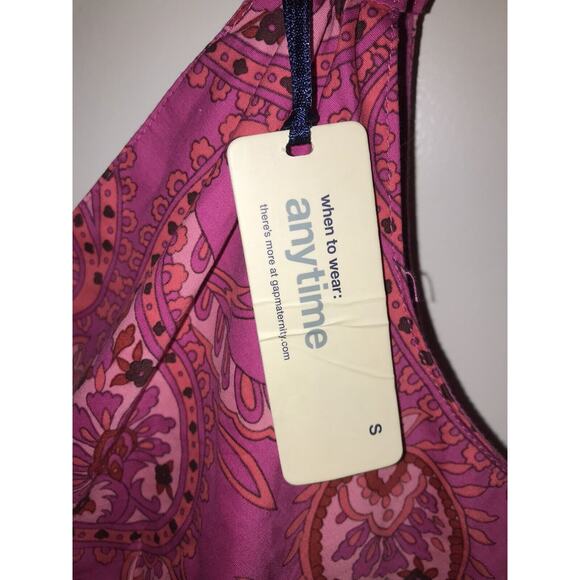 GAP MATERNITY Women's Pink Paisley V neck DRESS Size Small Sleeveless Summer NWT - Picture 5 of 6